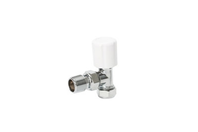 Angle Thermostatic Radiator valve & lockshield(White) Buy 1 set get 2 sets
