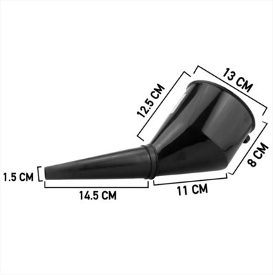 Angled Car Fuel Funnels with Filter Black & Green