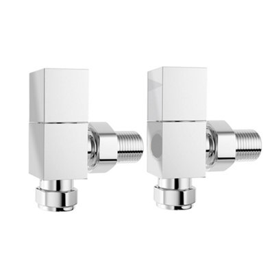 Angled Chrome Radiator Valves (Square)