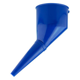 Angled Fuel Funnel with fine mesh filter and handle,for petrol diesel oil ad-blue water screen wash (Blue)