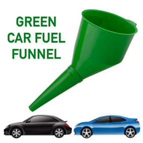 Angled Fuel Funnel with fine mesh filter and handle,for petrol diesel oil ad-blue water screen wash green)