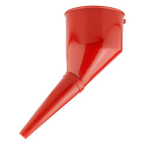 Angled Fuel Funnel with fine mesh filter and handle,for petrol diesel oil ad-blue water screen wash (RED)
