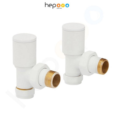 Angled Manual Radiator Valve White