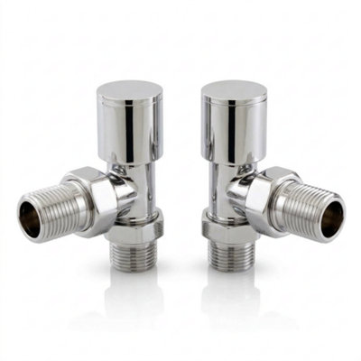 Angled Radiator Valves Chrome Modern Heating Valves Set for Towel Rail ...