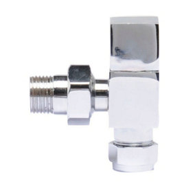 Angled Square Radiator Valves, Sold in Pairs - Chrome - Balterley