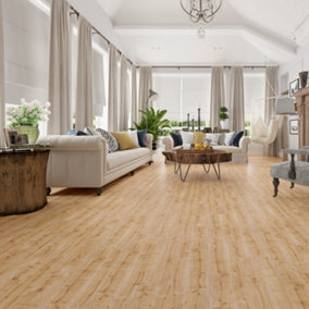 Anglo Flooring Classics Natural Oak Wood Plank Oak Effect Laminate Flooring, 8mm, 2.41m²