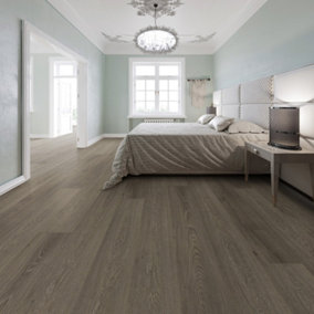 Anglo Flooring Classics Steel Grey Wood Plank Oak Effect Laminate Flooring, 8mm, 2.41m²