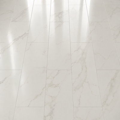 Anglo Flooring Marbra Arctic White Gloss Marble Tile Effect Plank ...