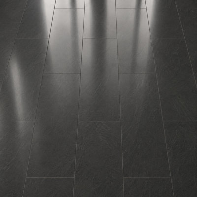 Anglo Flooring Marbra Natural Slate Marble Tile Effect Gloss Black ...