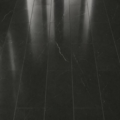 Anglo Flooring Marbra Vintage Black, Gloss Black Marble Tile Effect ...