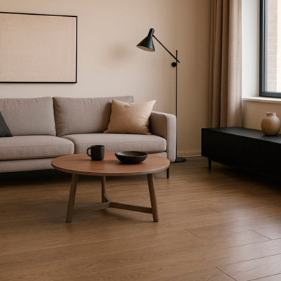 Anglo Flooring X FloorLabs, Oak Hamburg, Oak Effect Brown Laminate Flooring, 8mm, 1.85m²