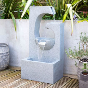 Ango Falls Water Feature - Poly-Resin - L51 x W43 x H65 cm - Grey