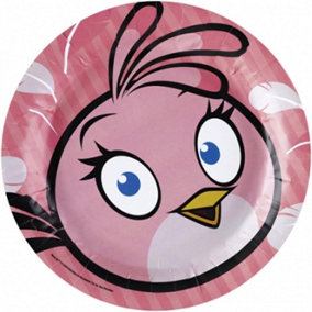 Angry Birds Paper Party Plates (Pack of 8) Pink (One Size)