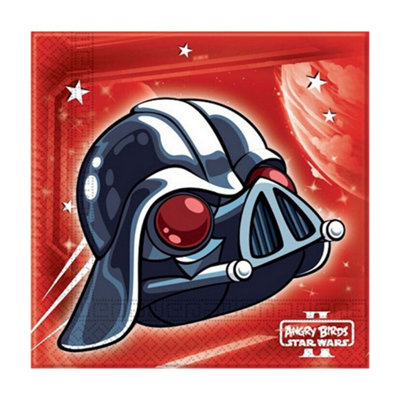 Angry Birds Star Wars II Paper Napkins (Pack of 20) Red/Grey (One Size)