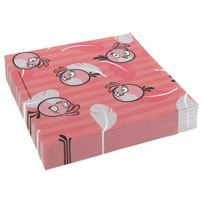 Angry Birds Stella Napkins (Pack of 20) Pink/Grey/Black (One Size)