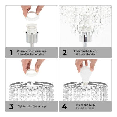 Anika Crystal Chandelier Lamp in Silver - 4