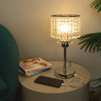 Anika Crystal Chandelier Lamp in Silver - 5