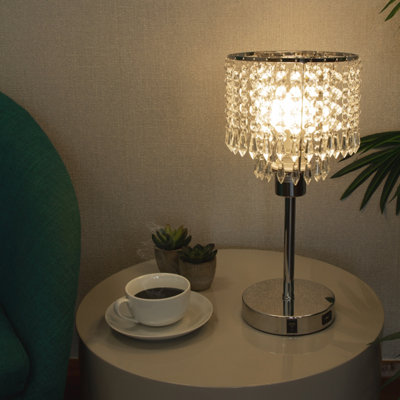 Anika Crystal Chandelier Lamp in Silver - 6