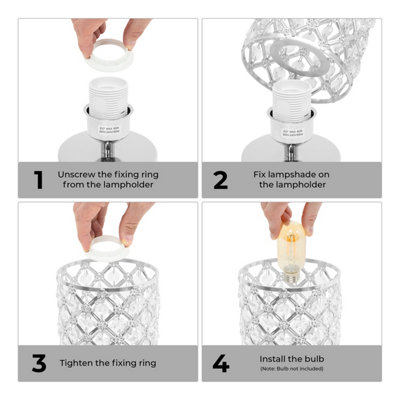 Anika Crystal Duel USB Lamp in Silver - 4