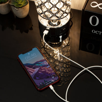 Anika Crystal Duel USB Lamp in Silver - 6