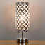 Anika Crystal Table Lamp in Silver