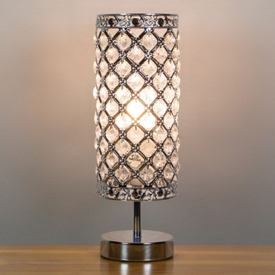 Anika Crystal Table Lamp in Silver