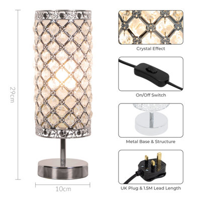 Anika Crystal Table Lamp in Silver