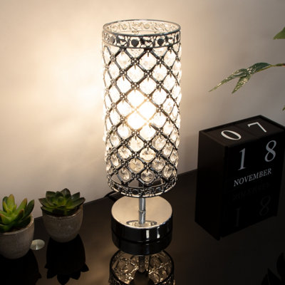 Anika Crystal Table Lamp in Silver - 5