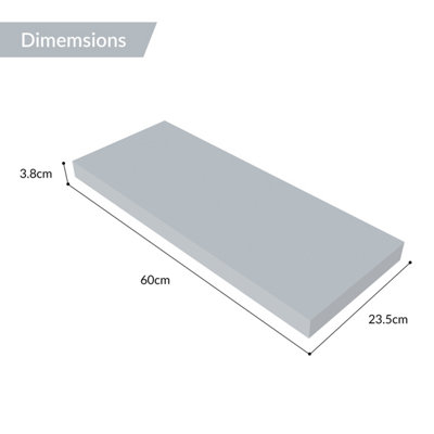 Anika Grey 60cm Floating Shelf
