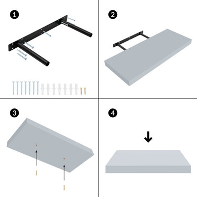 Anika Grey 60cm Floating Shelf