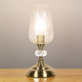 Anika Hurricane Table Lamp in Brass