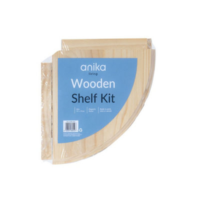 Anika Living Compact Wooden Floating Corner Shelf