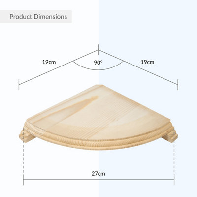 Anika Living Compact Wooden Floating Corner Shelf