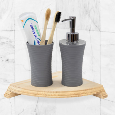 Anika Living Compact Wooden Floating Corner Shelf