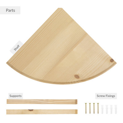 Anika Living Large Wooden Floating Corner Shelf