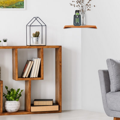 Anika Living Large Wooden Floating Corner Shelf