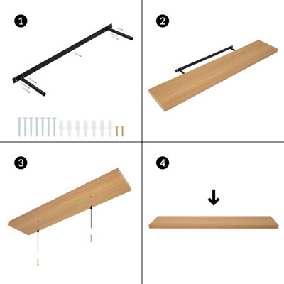 Anika Oak Effect 120cm Floating Shelf - 8