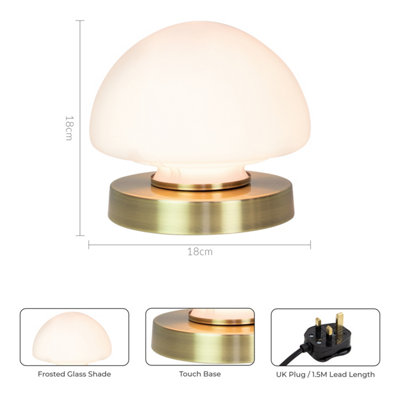 Anika Opal Dome Table Lamp in Brass - 3