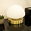 Anika Opal Dome Table Lamp in Brass