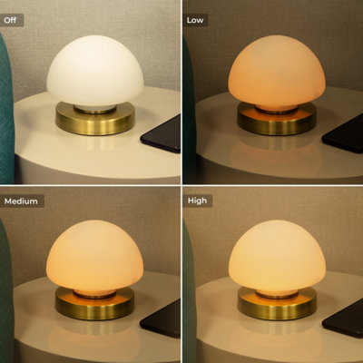 Anika Opal Dome Table Lamp in Brass - 6