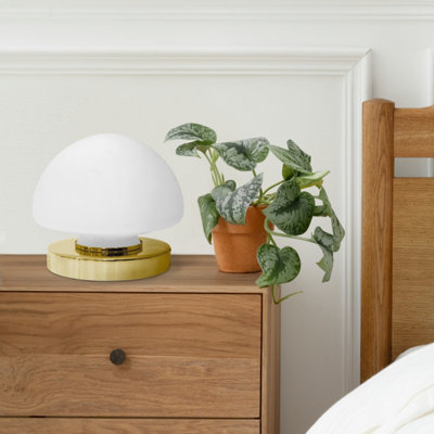 Anika Opal Dome Table Lamp in Brass - 7
