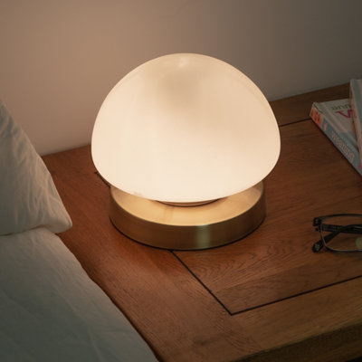 Anika Opal Dome Table Lamp in Brass - 8