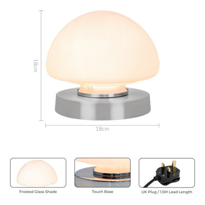 Anika Opal Dome Table Lamp in Chrome - 3