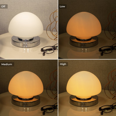 Anika Opal Dome Table Lamp in Chrome - 6