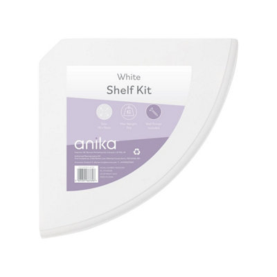 Anika White MDF Floating Corner Shelf 19cm x 19cm