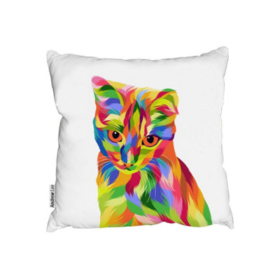 Animal Cat Illustration Pop Art (Cushion) / 60cm x 60cm