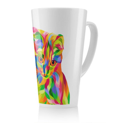 Animal Cat Illustration Pop Art Designer Latte Mug, Stunning Designer ...