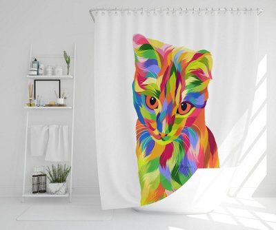Animal Cat Illustration Pop Art (Shower Curtain) / Default Title Price Comparisons | Compare The Build