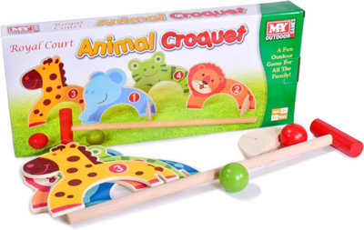 Animal Croquet Game - kids garden toys Outdoor Indoor Play Family Garden Game Early Educational Game