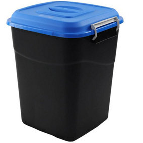 Animal Feed Bin with Clip Lid - 50 Litre - Blue Lid